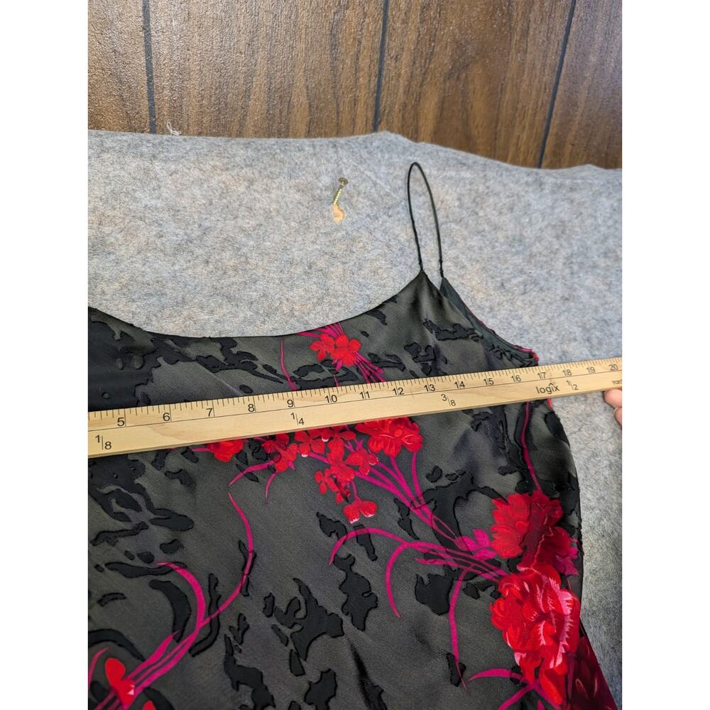 Y2K Morrell Maxie Size 8 Black Red Pink Silky Sexy Valentine's Maxi Dress Party - Picture 5 of 9
